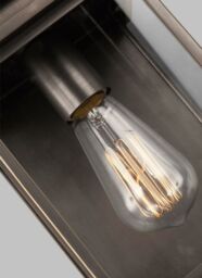 Loops Outdoor IP44 1 Bulb Wall Light Lantern Antique Bronze LED E27 60W d00746 - thumbnail 4