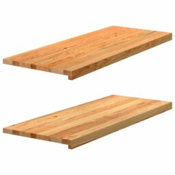 Berkfield Home Window Sills 2 pcs Light Brown 100x40x2 cm Solid Wood Oak - Size: Medium - thumbnail 1