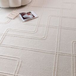 The Rug Shop UK Cream Handmade Wool Modern Geometric Easy To Clean Area Rug - Size: 200 cm x 290 cm - thumbnail 2