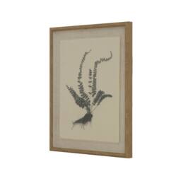 Sostter Beaded Frame Spleenwort Fern Wall Art in Linen in Cream - thumbnail 1