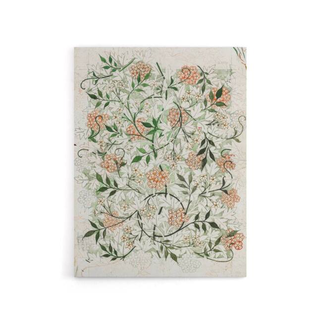 "Artery8 Wild Jasmine Floral Pattern Canvas Wall Art Print William Morris in White - Size: W18"" x H24""" - image 1