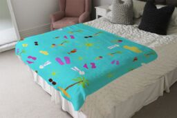 Benjamin Tate Design Beach Cartoons Blanket in Natural - Size: 120 cm x 150 cm - thumbnail 3