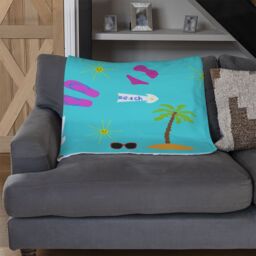 Benjamin Tate Design Beach Cartoons Blanket in Natural - Size: 120 cm x 150 cm - thumbnail 2
