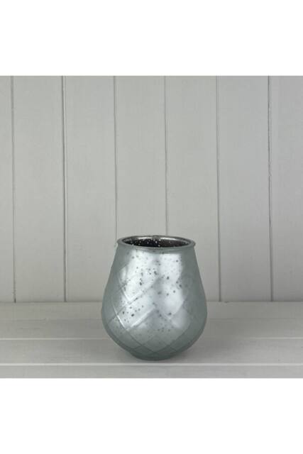 KDMD Small Frosted Silver Glass Tealight Holder - 11mm - image 1