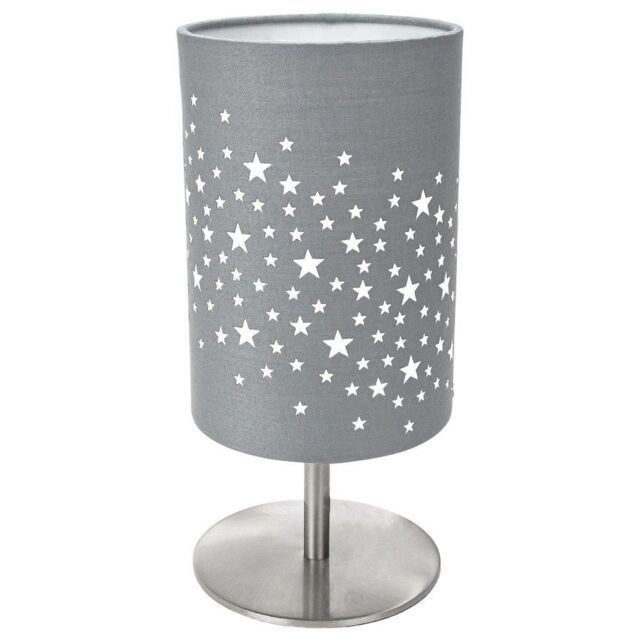 Happy Homewares Stars Decorated Children/Kids Soft Cotton Bedroom Pendant or Lamp Shade in Grey - image 1