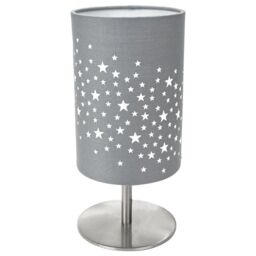 Happy Homewares Stars Decorated Children/Kids Soft Cotton Bedroom Pendant or Lamp Shade in Grey - thumbnail 1