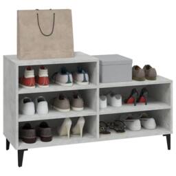 Berkfield Home Shoe Cabinet Concrete Grey 102x36x60 cm Engineered Wood - Size: 102 x 36 x 60 cm - thumbnail 7