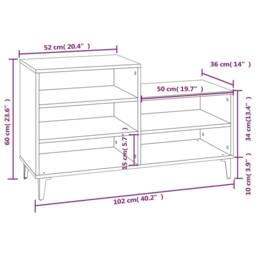 Berkfield Home Shoe Cabinet Concrete Grey 102x36x60 cm Engineered Wood - Size: 102 x 36 x 60 cm - thumbnail 9