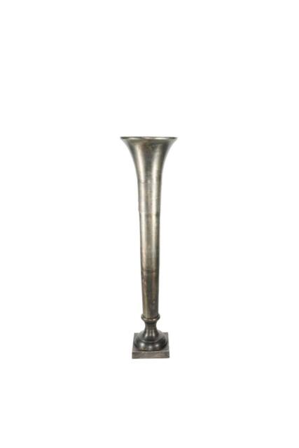 KDMD Antique Silver Poseidon Trumpet Vase 117 x 29cm - Size: 117 x 29 cm - image 1