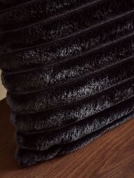 Catherine Lansfield 'Cosy Ribbed' Cushion in Black - Size: 45 cm x 45 cm - thumbnail 2