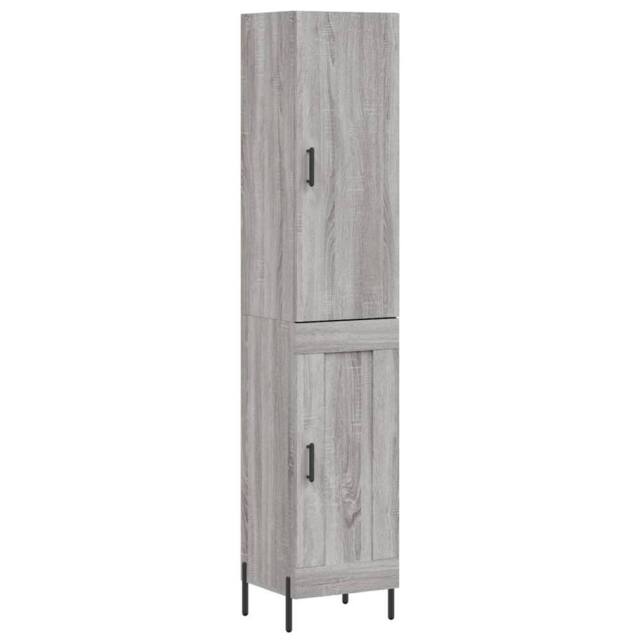 Berkfield Home Highboard Grey Sonoma 34.5x34x180 cm Engineered Wood - image 1