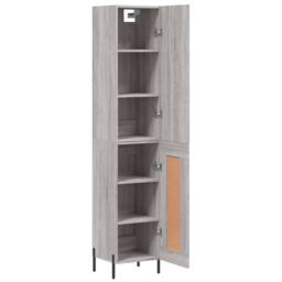 Berkfield Home Highboard Grey Sonoma 34.5x34x180 cm Engineered Wood - thumbnail 4