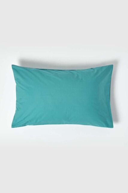Homescapes Egyptian Cotton Housewife Pillowcase 200 TC, Standard Size in Teal - image 1