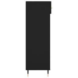 Berkfield Home Shoe Cabinet Black 60x35x105 cm Engineered Wood - Size: 60 x 35 x 105 cm - thumbnail 7