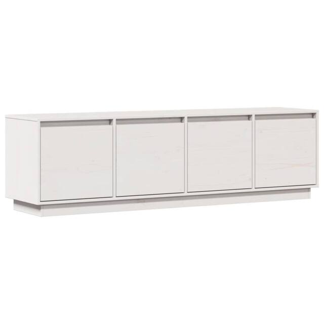 Berkfield Home TV Cabinet White 156x37x45 cm Solid Wood Pine - Size: 156 x 37 x 45 cm - image 1