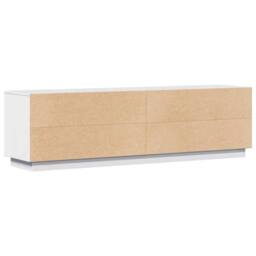 Berkfield Home TV Cabinet White 156x37x45 cm Solid Wood Pine - Size: 156 x 37 x 45 cm - thumbnail 7