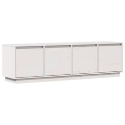 Berkfield Home TV Cabinet White 156x37x45 cm Solid Wood Pine - Size: 156 x 37 x 45 cm - thumbnail 1