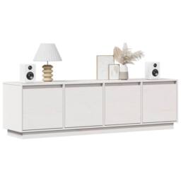 Berkfield Home TV Cabinet White 156x37x45 cm Solid Wood Pine - Size: 156 x 37 x 45 cm - thumbnail 3