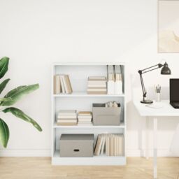 Berkfield Home Bookcase White 80x24x109 cm Engineered Wood - Size: 80 x 24 x 109 cm - thumbnail 3