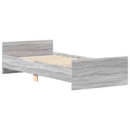 Berkfield Home Bed Frame Grey Sonoma 100x200 cm Engineered Wood - thumbnail 4
