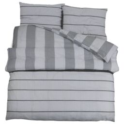 Berkfield Home Duvet Cover Set Grey 140x200 cm Cotton - thumbnail 2