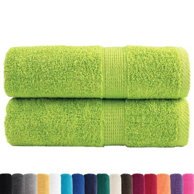 Berkfield Home Premium Guest Towels SOLUND 2 pcs Apple Green 30x50 cm 600 gsm - image 1