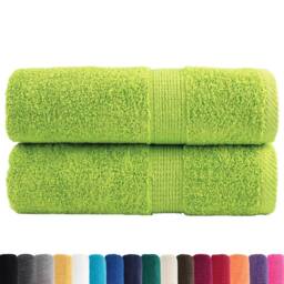 Berkfield Home Premium Guest Towels SOLUND 2 pcs Apple Green 30x50 cm 600 gsm - thumbnail 1