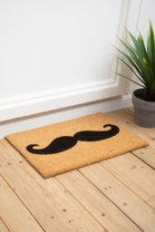 Orsina Moustache Coir Doormat in Natural - Size: 100 cm diameter - thumbnail 2