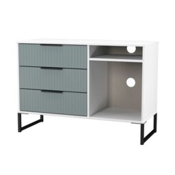 Ready Assembled 2 U Menai 3 Drawer TV Unit (Ready Assembled) in Duck Egg Blue - thumbnail 4