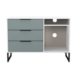 Ready Assembled 2 U Menai 3 Drawer TV Unit (Ready Assembled) in Duck Egg Blue - thumbnail 2