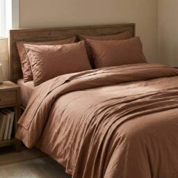 Bedable 100% Cotton Deep Fitted Sheet (up to 36cm) - Percale Cooling Sheets in Brown - Size: King Fitted - thumbnail 4