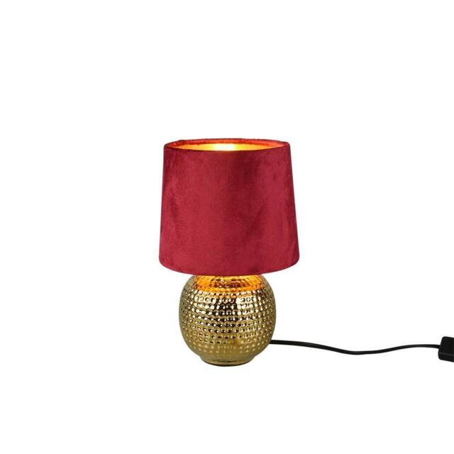 Netlighting Sophia Modern Table Lamp Round Tapered Shade Gold Red Shade - image 1