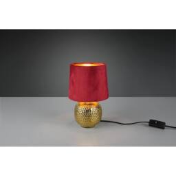 Netlighting Sophia Modern Table Lamp Round Tapered Shade Gold Red Shade - thumbnail 2