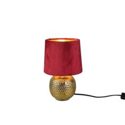 Netlighting Sophia Modern Table Lamp Round Tapered Shade Gold Red Shade - thumbnail 1