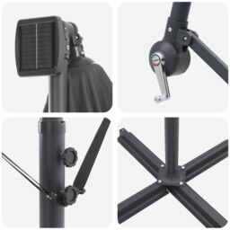 Berkfield Home Cantilever Banana Parasol Anthracite 294 x 200 x 254 cm - thumbnail 8