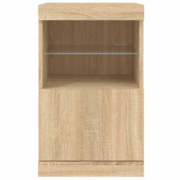 Berkfield Home Sideboard with LED Lights Sonoma Oak 41x37x67 cm in Brown - Size: 41 x 37 x 67 cm - thumbnail 6