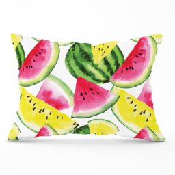 Warren Reed - Designer Colourful Melon Pattern Cushions in Yellow - Size: 45 cm x 45 cm - thumbnail 1