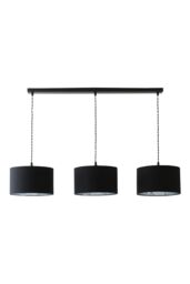 ValueLights Reni Metallic Drum Shade 3 Drop Bar Black Diner Ceiling Pendant Light in Silver - thumbnail 6