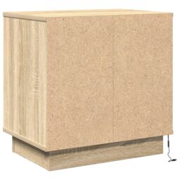 Berkfield Home Bedside Cabinet with LED Sonoma Oak 50x34, 5x50 cm in Brown - thumbnail 8