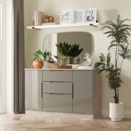 Ready Assembled 2 U Lucca 2 Door 3 Drawer Sideboard (Ready Assembled) in Grey