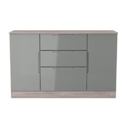 Ready Assembled 2 U Lucca 2 Door 3 Drawer Sideboard (Ready Assembled) in Grey - thumbnail 2