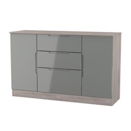 Ready Assembled 2 U Lucca 2 Door 3 Drawer Sideboard (Ready Assembled) in Grey - thumbnail 4