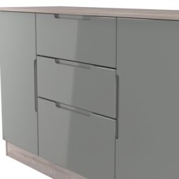 Ready Assembled 2 U Lucca 2 Door 3 Drawer Sideboard (Ready Assembled) in Grey - thumbnail 5