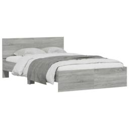 Berkfield Home Bed Frame with Headboard & LED Grey Sonoma 120x190 cm Small Double - thumbnail 5