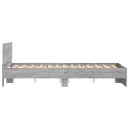 Berkfield Home Bed Frame with Headboard & LED Grey Sonoma 120x190 cm Small Double - thumbnail 8