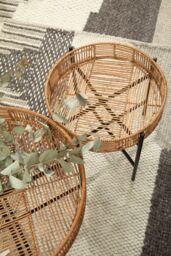 Orsina Batu Set Of 2 Rattan Side Tables in Brown - thumbnail 3
