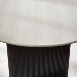 Cheshire Premium Belluno 220cm White Stone Effect Oval Dining Table - thumbnail 4