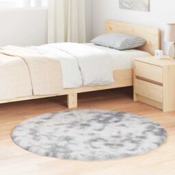Berkfield Home Shaggy Rug High Pile NAVARRA Light Grey 120x120 cm Polyester - Size: Medium - thumbnail 1