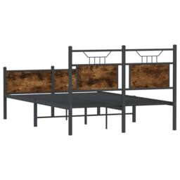 Berkfield Home Durable Bed Frame Frame Smoked Oak 120x190 cm Small Double Wood in Brown - thumbnail 8