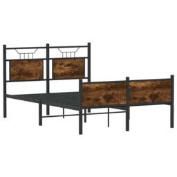 Berkfield Home Durable Bed Frame Frame Smoked Oak 120x190 cm Small Double Wood in Brown - thumbnail 1